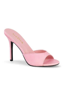 PLEASER CLASSIQUE-01 Slide | Pink Faux Leather