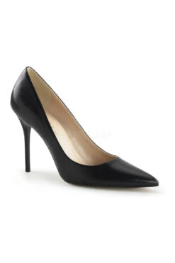 PLEASER CLASSIQUE-20 Pump | Black Faux Leather
