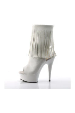PLEASER DELIGHT-1019 Platform Boot | White Faux Leather -Strippers Heels Store delight 1019 platform boot white faux leather ankle boots pleaser sexyshoescom 3