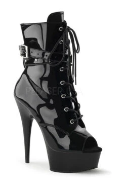 PLEASER DELIGHT-1033 Platform Boot | Black Patent