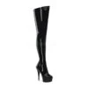 PLEASER DELIGHT-4000 Platform Boot | Black Patent 1 PLEASER DELIGHT-4000 Platform Boot | Black Patent -Strippers Heels Store delight 4000 platform boot black patent thigh boots pleaser sexyshoescom