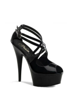 PLEASER DELIGHT-612 Platform Sandal | Black Patent