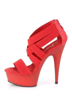 PLEASER DELIGHT-669 Platform Sandal | Red Elastic -Strippers Heels Store delight 669 rels pu m05