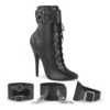 DOMINA-1023 Ankle Boot | Black Faux Leather -Strippers Heels Store domina 1023 ankle boot black faux leather ankle boots devious black sexyshoescom