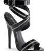 DOMINA-119 Sandal | Black Patent -Strippers Heels Store domina 119 sandal black patent sandals devious sexyshoescom