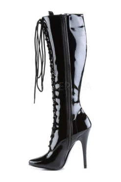 DOMINA-2020 Knee Boot | Black Patent -Strippers Heels Store domina 2020 knee boot black patent knee boots devious sexyshoescom 3