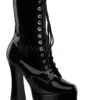 PLEASER ELECTRA-1020 Platform Boot | Black Patent -Strippers Heels Store electra 1020 platform boot black patent ankle boots pleaser sexyshoescom