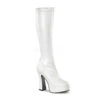 PLEASER ELECTRA-2000Z Platform Boot | White Faux Leather -Strippers Heels Store electra 2000z platform boot white faux leather knee boots pleaser sexyshoescom
