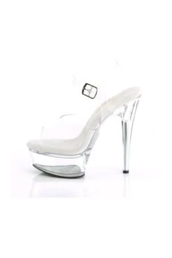 PLEASER EXCITE-608 Sandal | Clear Vinyl -Strippers Heels Store excite 608 sandal clear vinyl sandals pleaser sexyshoescom 3