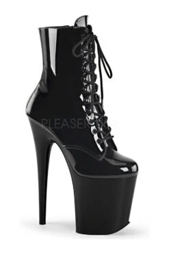PLEASER FLAMINGO-1020 Platform Boot | Black Patent