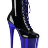PLEASER FLAMINGO-1020 Exotic Boot | Black Patent -Strippers Heels Store flamingo 1020 stripper boot black patent ankle boots pleaser black sexyshoescom