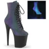 PLEASER FLAMINGO-1020REFL Ankle Boot | Green Faux Leather -Strippers Heels Store flamingo 1020refl ankle boot green faux leather ankle boots pleaser green sexyshoescom
