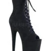 PLEASER FLAMINGO-1021FS Platform Ankle Boot | Black Faux Leather -Strippers Heels Store flamingo 1021fs platform ankle boot black faux leather ankle boots pleaser sexyshoescom