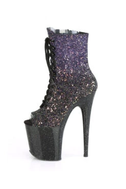 PLEASER FLAMINGO-1021OMBG Exotic Boot | Purple Glitter -Strippers Heels Store flamingo 1021ombg stripper boot purple glitter ankle boots pleaser sexyshoescom 3