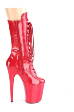 PLEASER FLAMINGO-1050 Exotic Boot | Red Patent -Strippers Heels Store flamingo 1050 stripper boot red patent ankle boots pleaser sexyshoescom 5