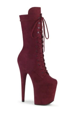 PLEASER FLAMINGO-1050FS Exotic Boot | Burgundy Faux Suede
