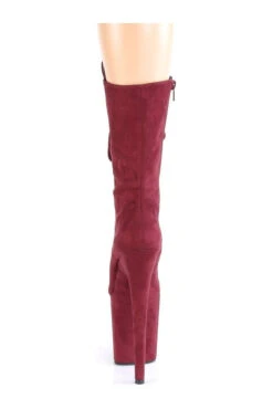 PLEASER FLAMINGO-1050FS Exotic Boot | Burgundy Faux Suede -Strippers Heels Store flamingo 1050fs stripper boot burgundy faux suede knee boots pleaser sexyshoescom 4