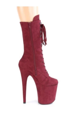 PLEASER FLAMINGO-1050FS Exotic Boot | Burgundy Faux Suede -Strippers Heels Store flamingo 1050fs stripper boot burgundy faux suede knee boots pleaser sexyshoescom 5