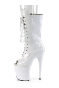 PLEASER FLAMINGO-1051 Exotic Boot | White Patent -Strippers Heels Store flamingo 1051 stripper boot white patent ankle boots pleaser sexyshoescom 3