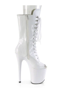 PLEASER FLAMINGO-1051 Exotic Boot | White Patent -Strippers Heels Store flamingo 1051 stripper boot white patent ankle boots pleaser sexyshoescom 5