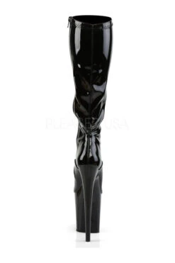 PLEASER FLAMINGO-2000 Platform Boot | Black Patent -Strippers Heels Store flamingo 2000 platform boot black patent knee boots pleaser sexyshoescom 4