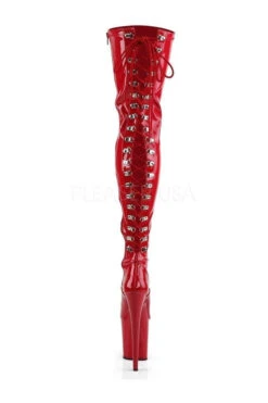 PLEASER FLAMINGO-3063 Platform Boot | Red Patent -Strippers Heels Store flamingo 3063 platform boot red patent thigh boots pleaser sexyshoescom 4