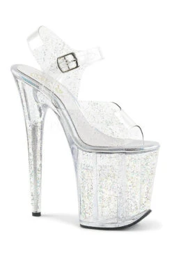 PLEASER FLAMINGO-808MMG Platform Sandal | Clear Vinyl
