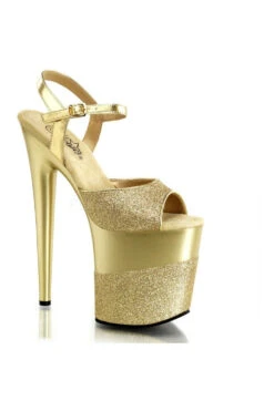 PLEASER FLAMINGO-809-2G Platform Sandal | Gold Glitter