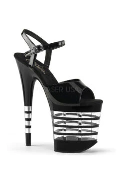 PLEASER FLAMINGO-809LN Platform Sandal | Black Patent