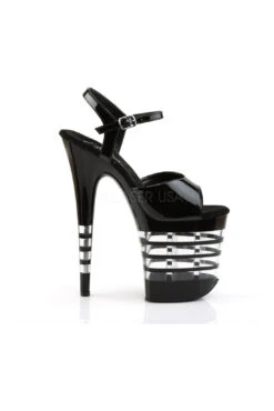 PLEASER FLAMINGO-809LN Platform Sandal | Black Patent -Strippers Heels Store flamingo 809ln platform sandal black patent sandals pleaser sexyshoescom 5