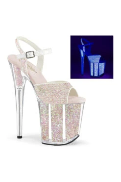 PLEASER FLAMINGO-810UVG Exotic Sandal | Neon Glitter