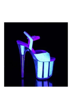 PLEASER FLAMINGO-810UVG Exotic Sandal | Neon Glitter -Strippers Heels Store flamingo 810uvg stripper sandal neon glitter sandals pleaser sexyshoescom 5