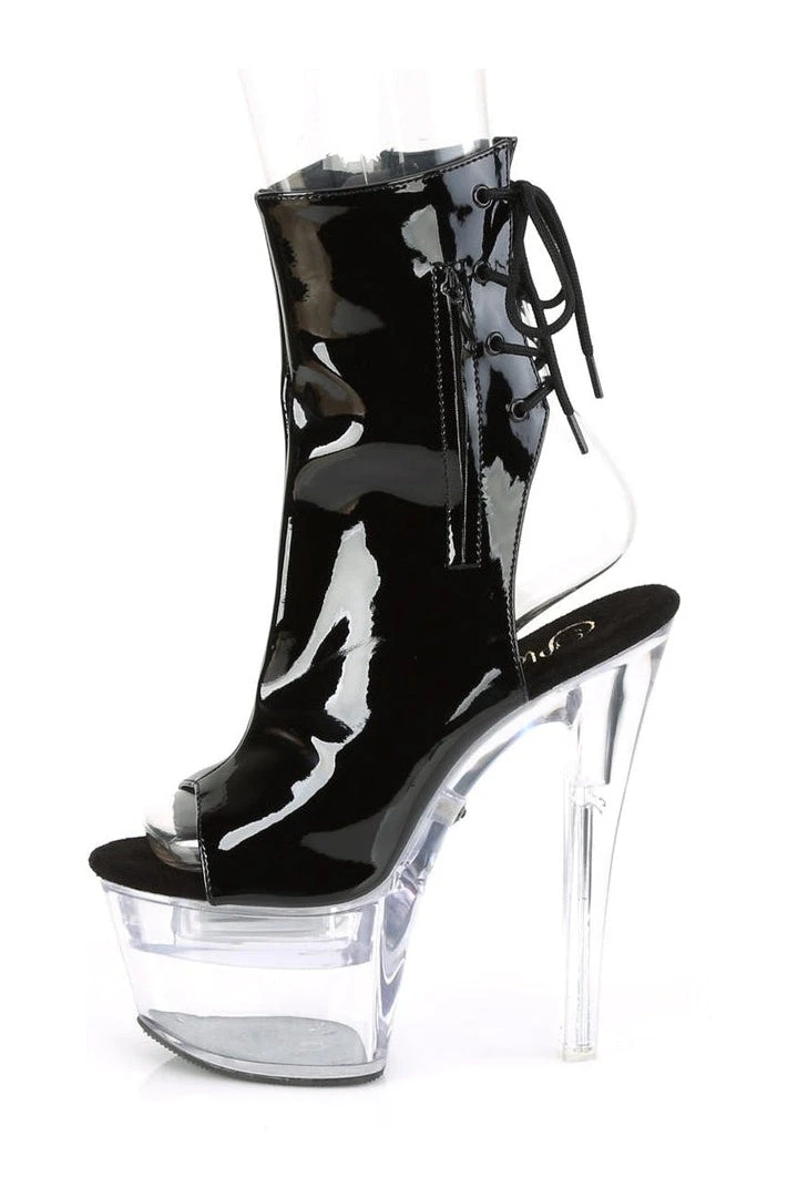 PLEASER FLASHDANCE-1018-7 Platform Ankle Boot | Black Patent 5 PLEASER FLASHDANCE-1018-7 Platform Ankle Boot | Black Patent - Image 3