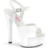 PLEASER GLEAM-609 Sandal | White Patent -Strippers Heels Store gleam 609 sandal white patent sandals pleaser white sexyshoescom