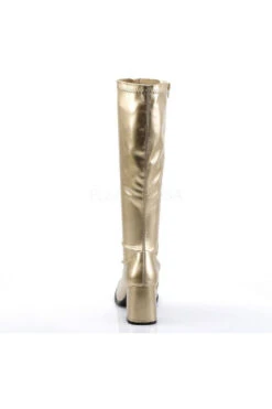 GOGO-300 Go Go Boot | Gold Faux Leather -Strippers Heels Store gogo 300 go go boot gold faux leather knee boots funtasma sexyshoescom 4