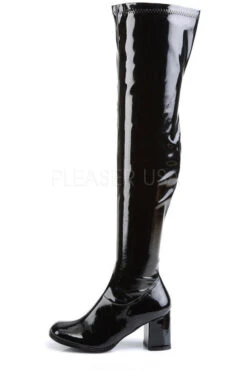 GOGO-3000 Go Go Boot | Black Patent -Strippers Heels Store gogo 3000 go go boot black patent knee boots funtasma sexyshoescom 3