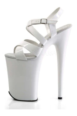 PLEASER INFINITY-997 Platform Sandals | White Patent -Strippers Heels Store infinity 997 platform sandals white patent sandals pleaser sexyshoescom 3