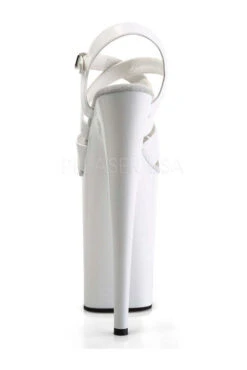 PLEASER INFINITY-997 Platform Sandals | White Patent -Strippers Heels Store infinity 997 platform sandals white patent sandals pleaser sexyshoescom 4