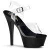 PLEASER KISS-208 Platform Sandal | Black Vinyl -Strippers Heels Store kiss 208 platform sandal black vinyl sandals pleaser sexyshoescom