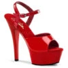 PLEASER KISS-209 Platform Sandal | Red Patent -Strippers Heels Store kiss 209 platform sandal red patent sandals pleaser sexyshoescom