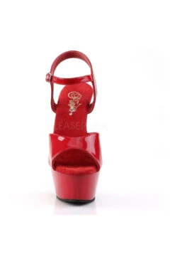 PLEASER KISS-209 Platform Sandal | Red Patent -Strippers Heels Store kiss 209 platform sandal red patent sandals pleaser sexyshoescom 2