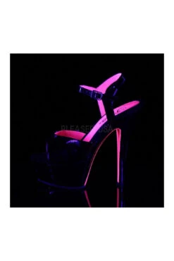 PLEASER KISS-209TT Platform Sandal | Black Patent -Strippers Heels Store kiss 209tt platform sandal black patent sandals pleaser sexyshoescom 3