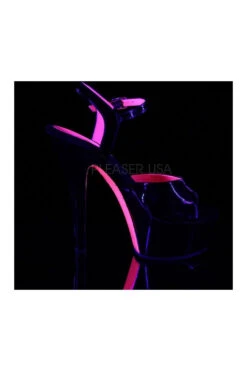 PLEASER KISS-209TT Platform Sandal | Black Patent -Strippers Heels Store kiss 209tt platform sandal black patent sandals pleaser sexyshoescom 5