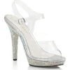 LIP-108DM Sandal | Clear Vinyl -Strippers Heels Store lip 108dm sandal clear vinyl sandals fabulicious sexyshoescom