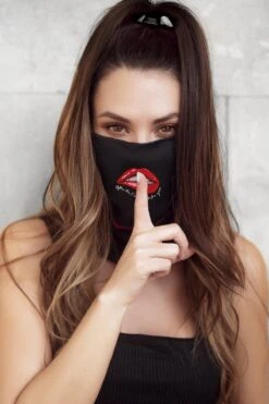 Lip Print Convertible Tube Scarf Face Mask