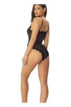 Strippers Heels Store -Strippers Heels Store mesh romper with eyelash lace edge and double strap details teddies oh la la cheri sexyshoescom 2