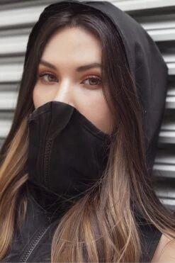 Navy Hooded Vest With Built In Mask -Strippers Heels Store navy hooded vest with built in mask be safe mapale blue sexyshoescom 4