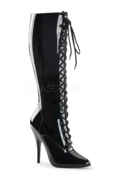 PLEASER SEDUCE-2020 Knee Boot | Black Patent