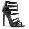 PLEASER SEXY-15 Sandal | Black Faux Leather -Strippers Heels Store sexy 15 sandal black faux leather sandals pleaser sexyshoescom