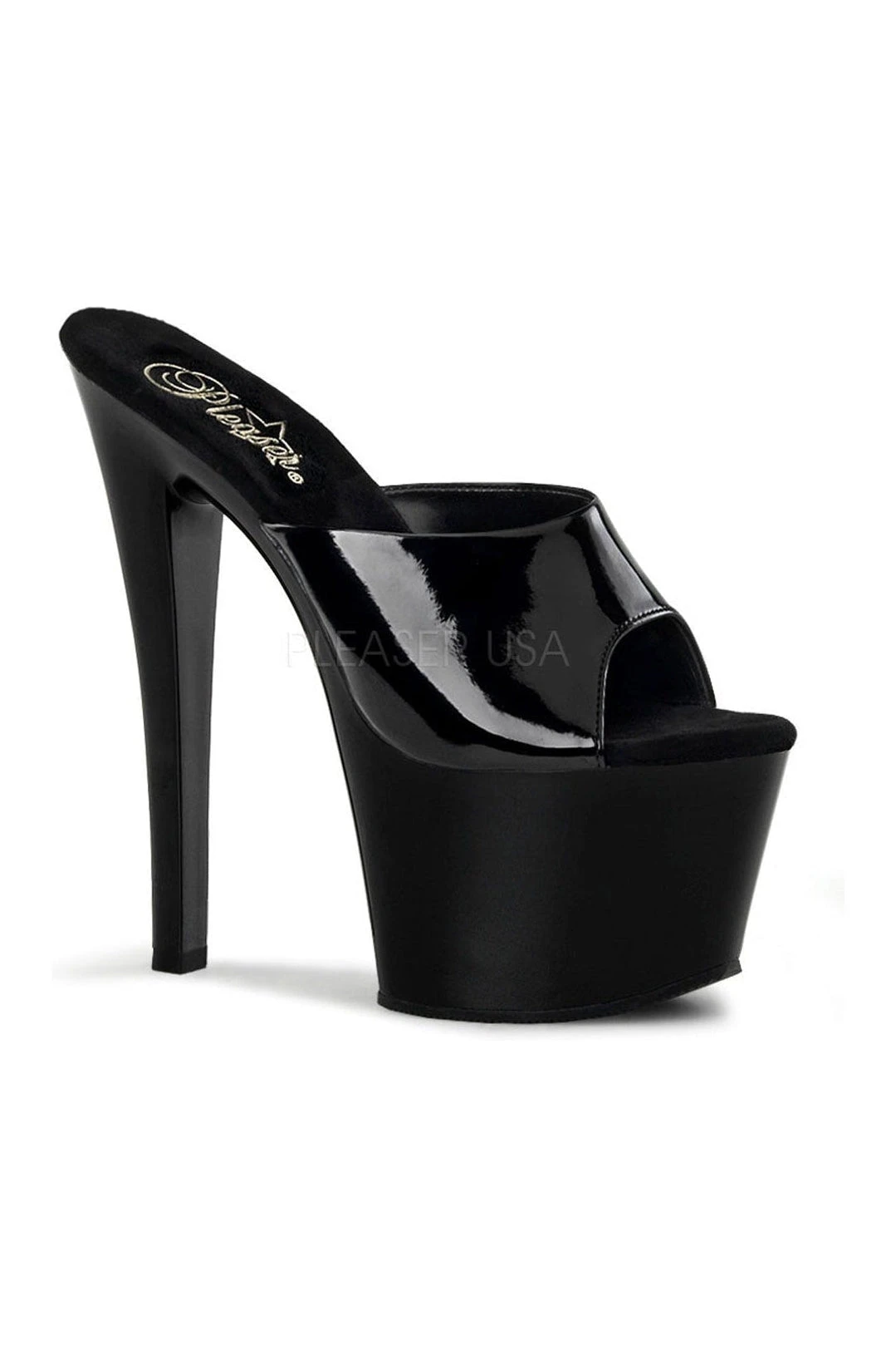 PLEASER SKY-301 Platform Sandal | Black Patent 3 PLEASER SKY-301 Platform Sandal | Black Patent